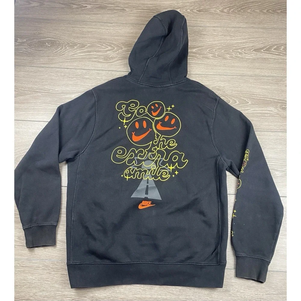 Nike Men's "Go The Extra Smile" Graphic Pullover Hoodie Black Size Medium - Picture 4 of 10